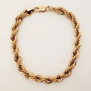 Goldfathers Jewelry.  24K Gold Layered 6mm 8" French Rope Bracelet.  UNISEX.